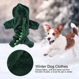 Fleece Winter Cute Dinosaur Dog Clothes Hoodies for Small Dogs Puppy Jacket Clothing Outfit Fleece Winter Cute (L)