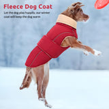 ASENKU Warm Dog Coat, Waterproof Dog Jackets for Large Dogs with Reflective Fleece Vest Turtleneck with Button,Windproof Cold Weather Coats for Small Medium Large Dogs, Red, 3XL