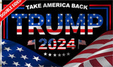 JOLCAHEU Double Sided Trump 2024 Flag 2x3FT President Trump Flag,Take America Back Flags with 2 Brass Grommets.