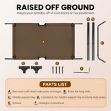 Heeyoo Elevated Dog Bed, Cooling Raised Pet Cot with Chew Proof Mesh Fabric and Steel Frame, Portable Dog Cot Bed with No-Slip Rubber Feet for Outdoor Indoor Use