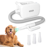 PUPIHOM Pet Hair Dryer, Dog Hair Blower for Grooming with Adjustable Airflow & Temperature Control, Smart Pet Dryer with LED Screen, 3 Nozzles, Dog Blow Dryer with High Velocity Negative Ion Motor
