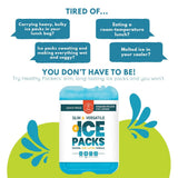 Healthy Packers Ice Packs for Lunch Boxes & Coolers - Freezer Packs - Original Cool Pack | Cooler Accessories for Beach, Camping & Fishing | Slim & Long-Lasting Reusable Ice Pack for Cooler (Set of 4)