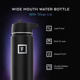 IRON °FLASK Camping & Hiking Hydration Flask with Straw, Wide Mouth Insulated Stainless Steel Sports Water Bottle - 18 oz Bubble Gum