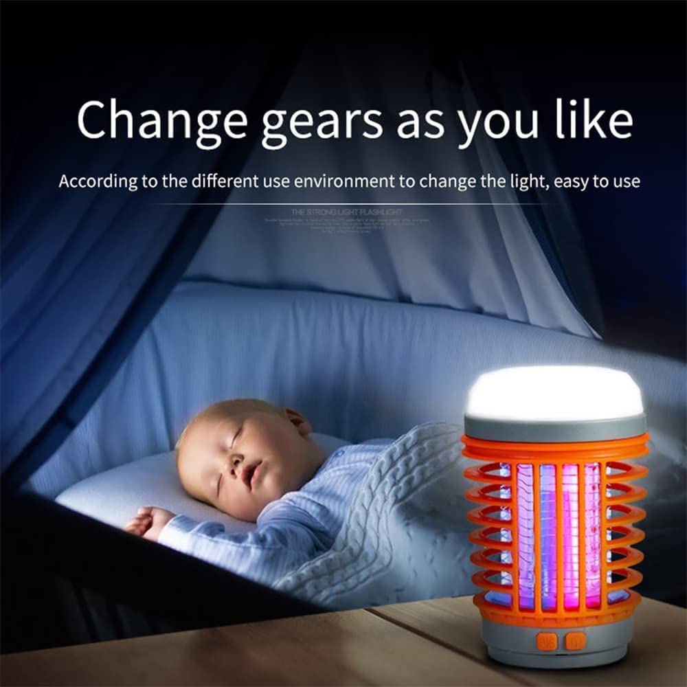 Zap Guardian Bug Zapper, Buzzbug Mosquito Killer Multifunctional Outdoor Equipment with Solar & USB Charging, Portable and Rechargeable, Suitable for Home, Camping (2Pcs-Orange)
