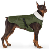 EMUST Dog Coat Winter, Waterproof Pet Snow Jacket for Winter, Adjustable Small/Medium/Large Dog Coat, Green, L