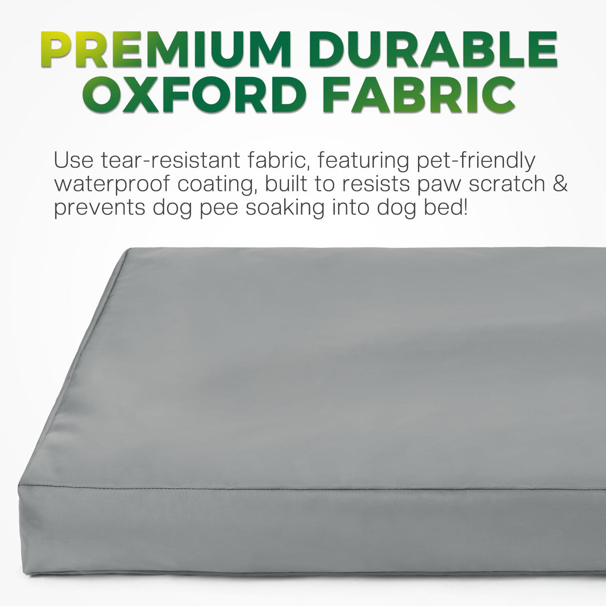 PAWFINITY Waterproof Dog Bed Cover Replacement Washable, Easy to Clean, Pet Hair Resistant, Heavy Duty Oxford, Zipper Closure, Indoor/Outdoor Use, Fits 48 Inch Dog Crate - Large, 47"x 29"x 4", Grey