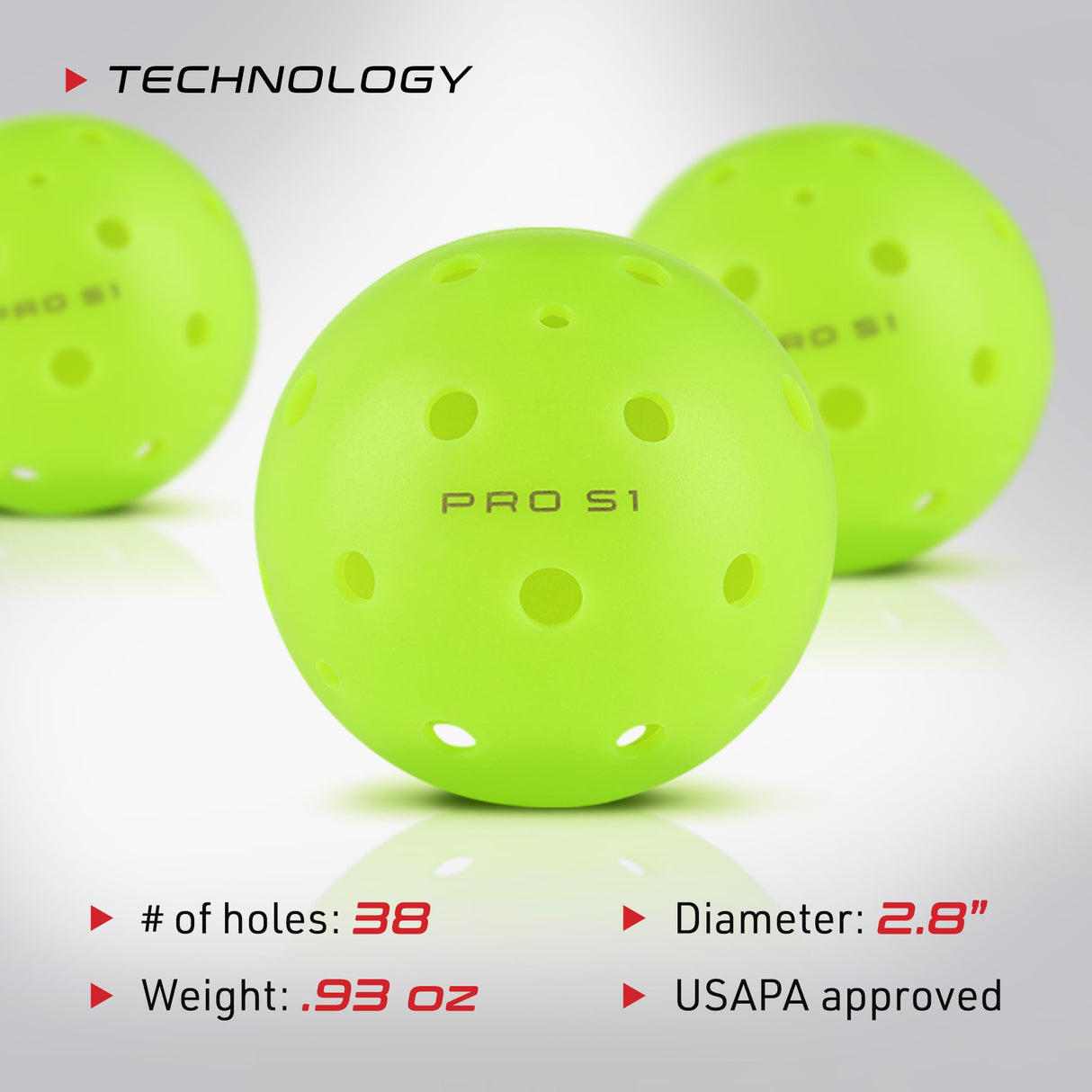 Selkirk Sport Pro S1 Ball | Crack-Resistant | 38 Hole Outdoor Pickleball Balls | USAPA Approved Pickle Ball for Tournament Play | Advanced Aerodynamics | 4 Pack Pickleballs