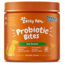 Load image into Gallery viewer, Zesty Paws Probiotics for Dogs, Digestive Enzymes Gut Flora, Digestive Health, Diarrhea &amp; Bowel Support, DE111, Dog Probiotics Soft Chew for Pet Immune System, Chicken, 90 Ct

