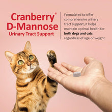 Load image into Gallery viewer, Cranberry D-Mannose Urinary Tract Supplement for Dogs &amp; Cats – Bladder &amp; UTI Health Support – Cranberry Extract, D-Mannose &amp; Vitamin C–Promotes Urinary Wellness &amp; Kidney Function – 60 Chewable Tablets
