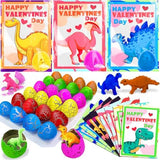 30 Pack Valentines Day Gifts for Kids Boys, Dinosaur Egg Hatching with Valentines Cards for Kids Classroom Class Exchange School Prizes Toddler Girls Boys Funny Dino Valentines Cards Party Favors Gift