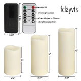 fclayvts 24-Pack LED Flameless Candles with Remote Control -Remote flameless Candles- Timer Candles -3D Flame, for Halloween Christmas Parties,Wedding,Home,Gift and Special Occasions(Three Sizes)