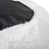 otoez Kitten Puppy Bed Extra Small XS Round Dog Cat Beds Anti Anxiety Plush Pet Calming Donut Bed with Non-Slip Waterproof Bottom, Washable (15.7", White)