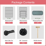 VISCOO 12 Panels Small Animal Playpen, 48" x 24" x 16" Pet Playpen with Waterproof Mat, C&C Cage for Guinea Pigs, Puppy Play Pen, Bunny Playpen, Indoor Outdoor Portable Metal Wire Yard Fence