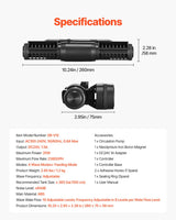 VEVOR Aquarium Wave Maker, 25W, 2380 GPH Adjustable Cross Flow Pump with Controller, Magnetic DC 24V Aquarium Powerhead, Strong Magnetic Base, 360° Rotating Wavemaker, for Saltwater Marine Freshwater