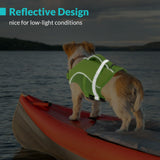 Queenmore Dog Life Jacket, Adjustable Ripstop Dog Vest for Swimming, Boating with Rescue Handle, Superior Buoyancy - Green, XL