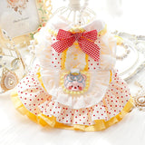 AZA Dog Princess Dresses for Small Dogs Lolita Clothes Costume Pet Hoodies Girl Cute Coat Outfits Spring Costumes (S,Yellow)