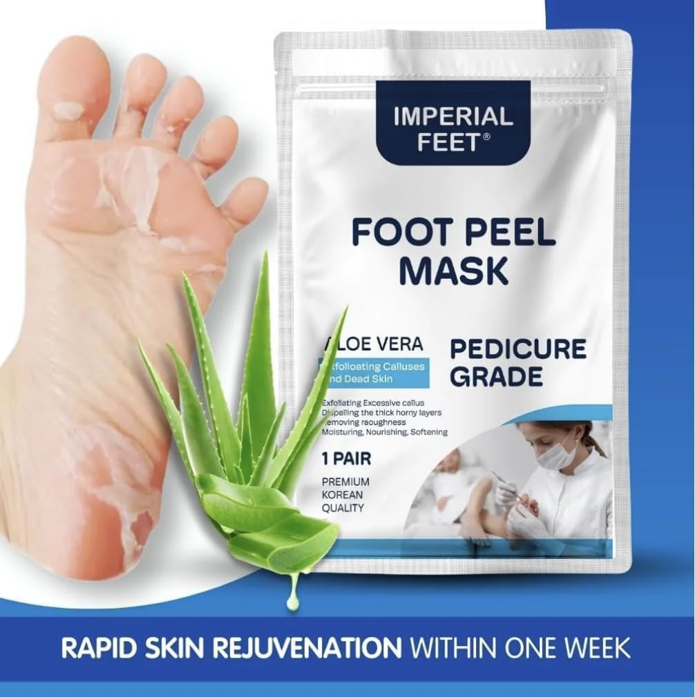 PEDICURE GRADE Foot Masks that Remove Dead Skin | Smooth and Soften foot peel mask for dry cracked feet Premium | Foot Callus Removal For Feet Gel | Imperial Feet