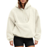 Hoodie with Pet Pouch Hooded Dog Pouch Sweatshirts Pet Carrier Pullover Animal Holder Long Sleeve Pullovers with Hood Solid Color Winter Warm Flannel Hoodies Cute Oversized Fleece Sweatshirt Beige,XL