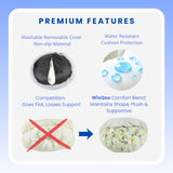 WisQoo Calming Pet Bed with Water-Resistant Inner Liner – Anti-Anxiety Donut Dog & Cat Bed with Removable Washable Cover – Supportive Plush Nest, Non-Slip & Cushion Protection – Large, Grey