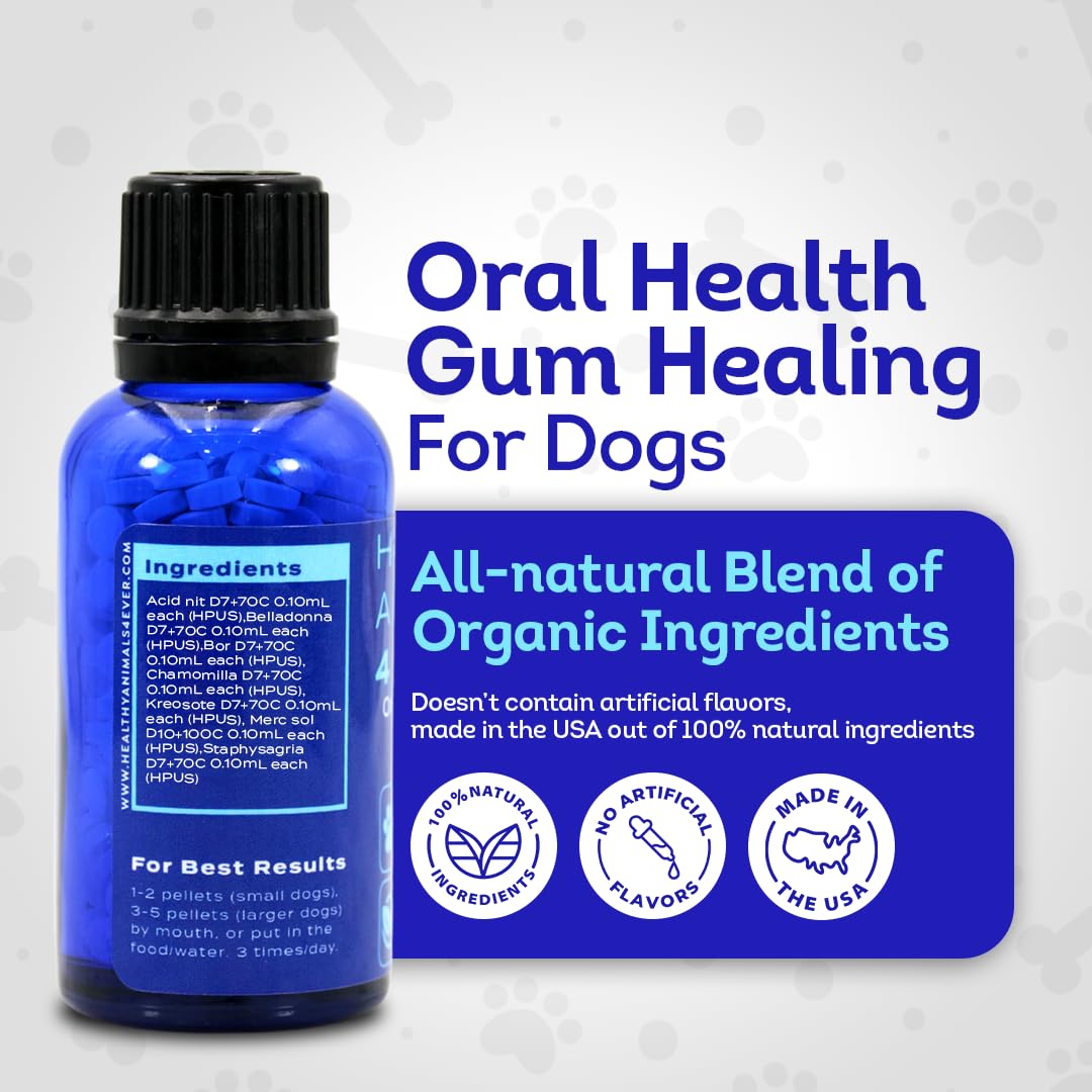 HA4E - Dog Oral Health Supplement - Relieves Inflammation, Soothes Pain & Fights Gum Disease - Natural, Non-GMO, Organic, Gluten-Free & Chemical-Free - 300 Tablets