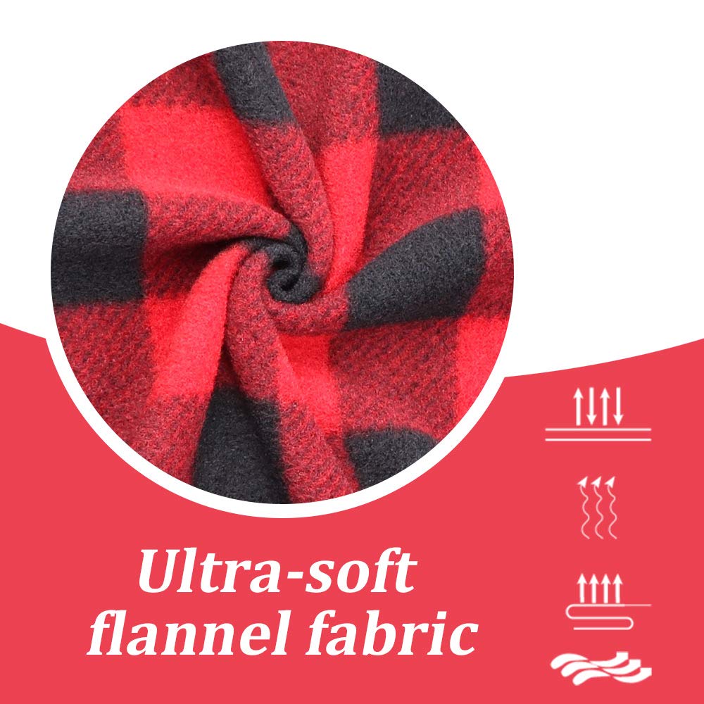 Dog Pajamas Large Sized Dog Buffalo Plaid Christmas Pajamas Soft Flannel Pet Clothes Warm and Cozy Pjs for Dogs(XL)