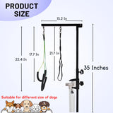 Dog Grooming Arm with Clamp & Pet Grooming Table Accessories - Adjustable Foldable Height 20"-35" with No-Sit Holder, Grooming Restraint for Small, Medium Dogs at Home or Salon
