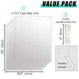Oncpcare 12 Pack Rabbit Cage Urine Guard 10'' x 8.2'' Pet Plastic Splash Guard Panels Liner Protection Clear Edge Liner Guinea Pig Side Lining Bird Cage Protector from Cats