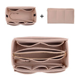 ZTUJO Purse Organizer Insert, Felt Bag Organizer with Metal Zipper, Handbag & Tote Shaper, For Speedy Neverfull Tote, 7 Sizes(Medium, Beige)