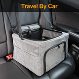 Beelike Dog Cat Car Seat, Collapsible Cat Puppy Car Carrier with Metal Frame, Travel Bag for Small Medium Pet up to 15 lbs