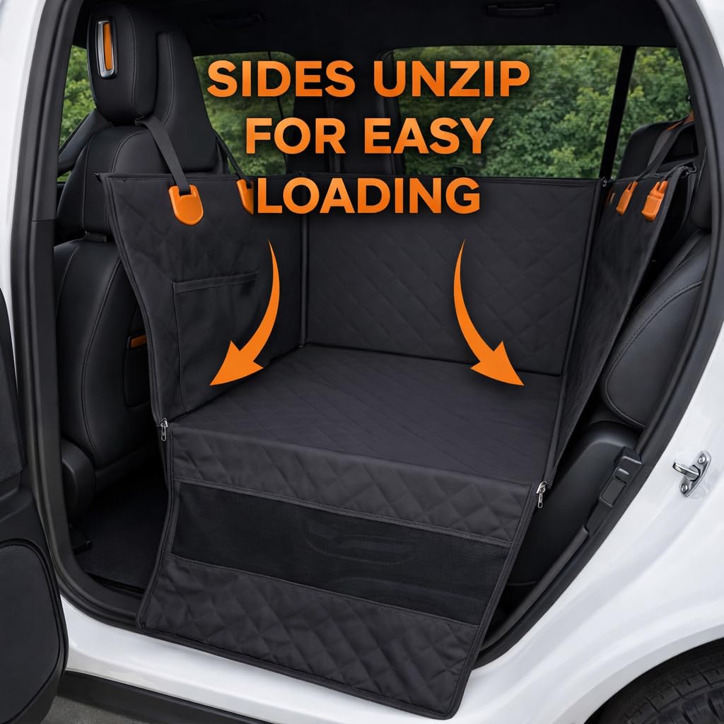 Urbiscape Dog Car Seat for Large Dogs – Sturdy Waterproof Pet Booster with Interior Tether – Washable Reinforced Travel Bed for Comfortable Trips - Large, Medium, and Small Pets - 21x21x20