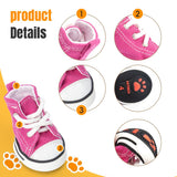 Pet Sports Dog Shoes, Puppy Canvas Shoes, Dog&Cat Paw Protective Covers, Size 1-5 for Cats, Size 5-6 for Dogs Weighing Less Than 10KG, Size 7-8 for Medium-Sized Dogs Weighing 10-30KG (Pink, 3#)
