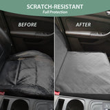 FURHAB Dog Car Front Seat Cover with Side Flaps & Buckle Straps for Pet, 100% Waterproof 600D Oxford Single Seat Protector Heavy Duty Quilted Scratch Proof, Universal Size for SUV Truck, Grey