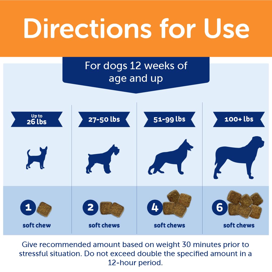 ThunderWunders Hemp Dog Calming Chews | Vet Recommended for Situational Anxiety | Fireworks, Thunderstorms, Travel & More | Made with Hemp Seed, Thiamine, L-Tryptophan, Melatonin & Ginger (60 Count)