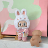 CALEMBOU Plush Doll Clothes, 4 Inches Cute Animal Series Plush Doll Clothes for Labubu, Kawaii Doll Clothes Accessories Set for Birthday Gifts (Cute Rabbit Set)