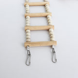 Bird Ladder Bridge, Wooden Pet Hamster Climbing & Swing Toys, Cage Accessories for Birds Rats Parrots Hamster Squirrel Sugar Gliders Parakeets Cockatiels - 20 Steps - 45.3 x 3.14 Inch
