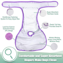 Load image into Gallery viewer, wegreeco Washable Reusable Premium Female Dog Diapers, Medium Large Small Dog Doggie Puppy &amp; Doggy Diapers Female,Period Panties in Heat (Pack of 3, Large)
