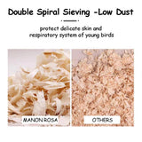 MANON ROSA Wood Shavings for Bird Bedding - Natural Aspen Soft Low-Dust & Odor-Control Nesting Material for Parakeets Parrots Rabbits Cockatiel for Cages, Nest Boxes, Small Pet Litter