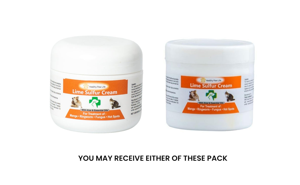 Healthy Paw Life's Lime Sulfur Pet Skin Cream (2 oz) - Pet Care and Veterinary Treatment for Itchy and Dry Skin - Safe Solution for Dog, Cat, Puppy, Kitten, Horse