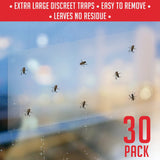 Window Fly Traps Indoor Clear (30 Pack) - Fly Window Traps for Indoors Sticky, Indoor Fly Trap Non-Toxic Fly Strips for Windows - Fly Sticky Traps Indoor Fly Paper Indoor Bug Sticky Traps (8.25" x 5")