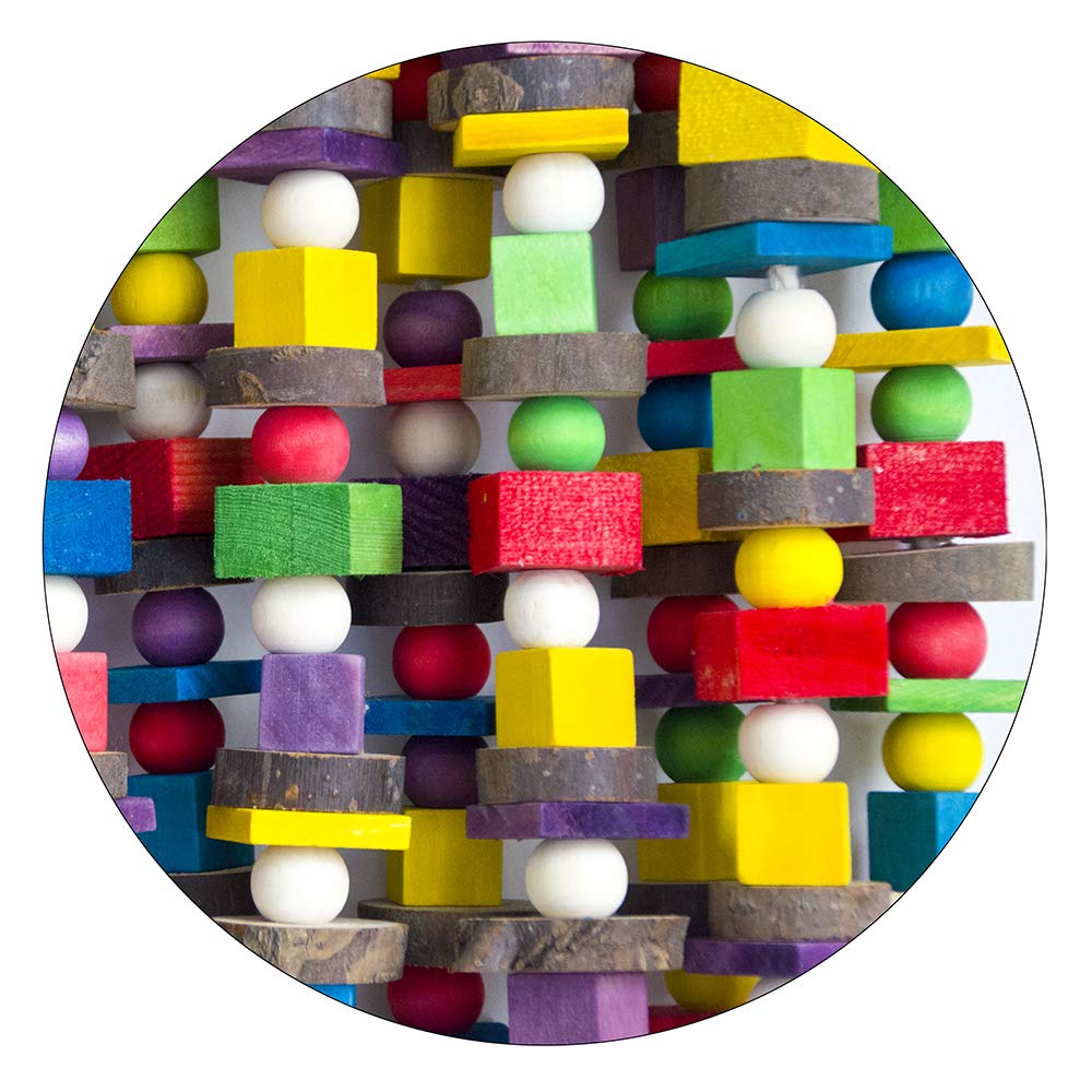 Deloky Extra Large Bird Parrot Chewing Toy-Multicolored Natural Wooden Blocks Bird Tearing Toys Suggested for Macaws Cockatoos,African Grey and a Variety of Amazon Parrots(X- Large)