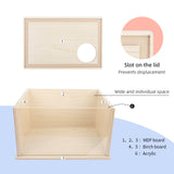 Niteangel Visible Hamster Digging Box for Syrian Dwarf Roborovski Campbell Hamsters Gerbils Mice Lemmings Degus or Other Small-Sized Pets (Burlywood)