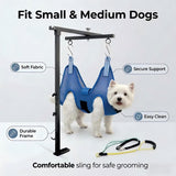 Mluyeri Dog Grooming Arm with Hammock Rotatable, Foldable Adjustable Height Dog Grooming Table Arm and Restraint Leashes for Small Medium Dogs at Home or Salons