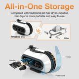 petaboo Dog Dryer - Ultra-Quiet 40dB Cat Mode, Portable & All-in-One Storage, 3-in-1 Nozzles & Adjustable Speed/Temp, Negative Ion Technology, BLDC Motor, Force Dryer for Dogs & Cats
