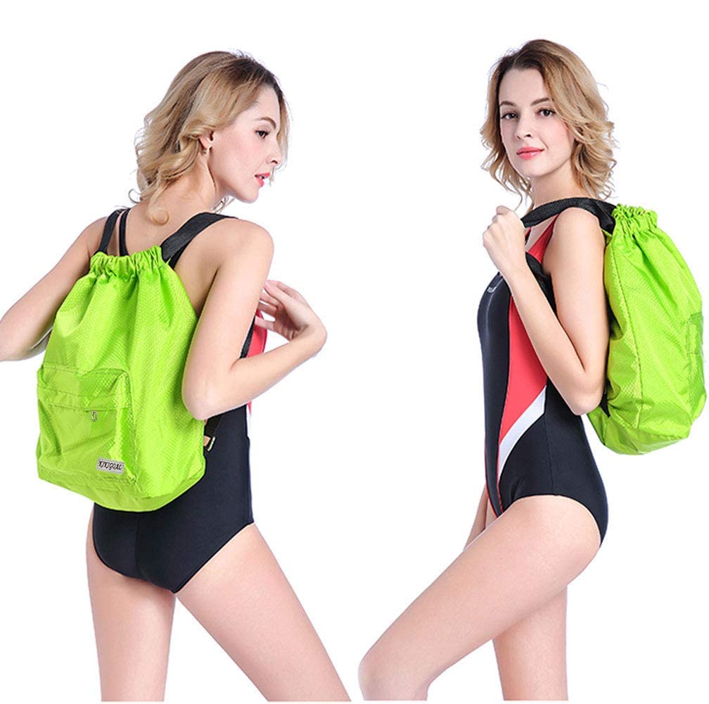 KIKIGOAL Dry Wet Separated Swimming Bag Portable Drawstring Backpack Waterproof Gym Sports Pool Beach Gear Bag