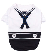 Parisian Pet Sailor Dog Costume - 100% Cotton Dog Clothes for Large Dogs Boys - Lightweight, Breathable Puppy Outfits - Funny French Bulldog Clothes - Cute Navy Pet Shirt - Stretchy T Shirt for Dogs