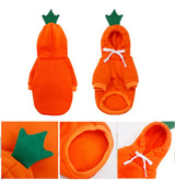 XIAOYU Pet Clothes Dog Hoodies Warm Sweatshirt Coat Puppy Autumn Winter Apparel Jumpsuit with Fruit Hood, Carrot, L