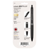 uniball 207 Plus+ Retractable Gel Pens, Medium Point (0.7mm), Black, 4 Pack