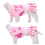 CuteBone Pet Cheerleader Costume Two Piece Cheer Dog Dress Pink Clothes - Sports Outfit for Small Dogs & Cats - Comfortable, Stylish, Easy to Wear - Great for Game Days, Parties and Photos LLD01M
