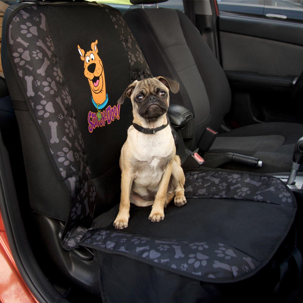 BDK Scooby Doo Waterproof Car Seat Cover for Dogs, Front Seat– Heavy Duty Black Oxford Automotive Front Seat Cover for Pets, Interior Covers for Auto Truck Van SUV