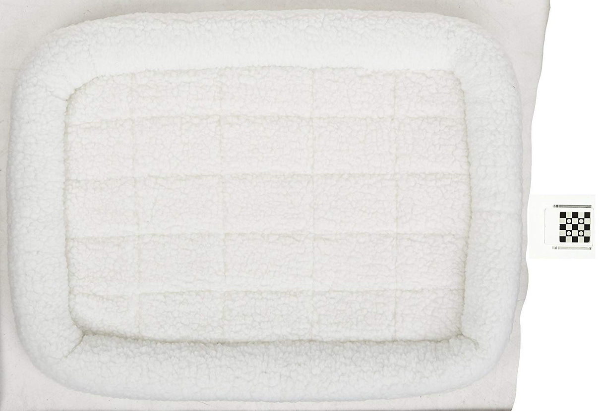 MidWest Homes for Pets QuietTime Dog Bed – White Fleece Bolster, Ultra-Soft and Machine Washable, Fits 30-Inch Crates and Carriers, for Medium Breed Dogs
